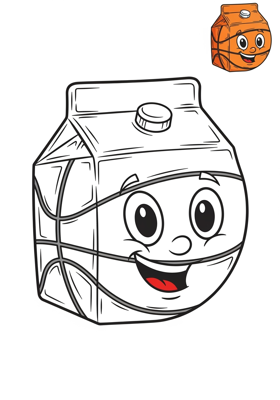 easy sports and activities Ball Sports basketball kids coloring page 0
