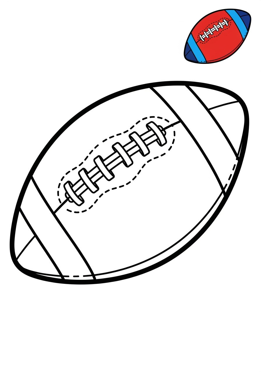 easy sports and activities Ball Sports football kids coloring page 0