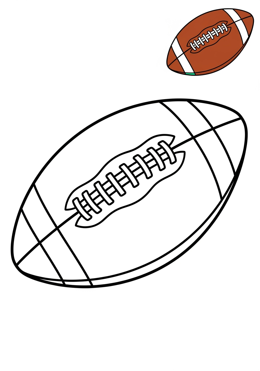easy sports and activities Ball Sports football kids coloring page 1