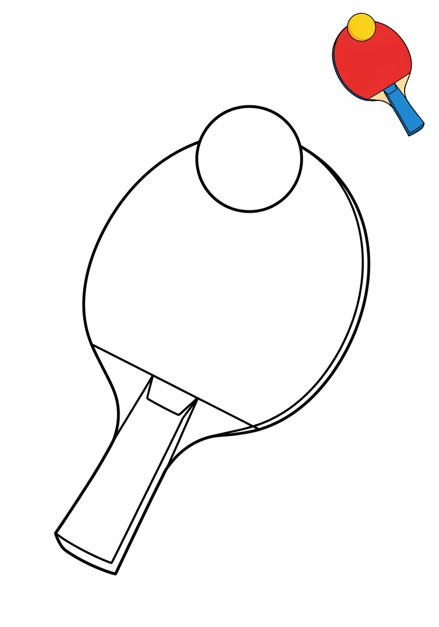 easy sports and activities Ball Sports ping pong kids coloring page 0