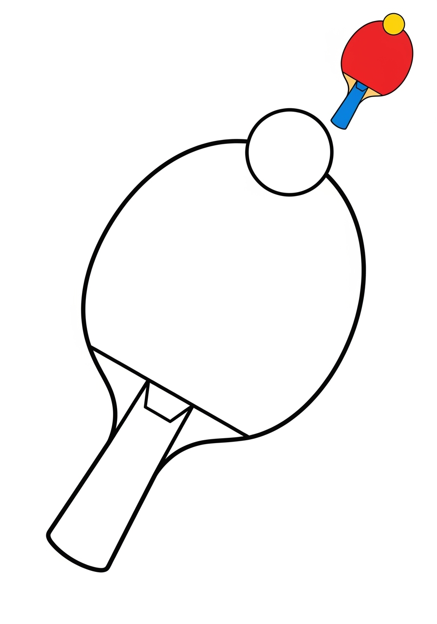 easy sports and activities Ball Sports ping pong kids coloring page 1