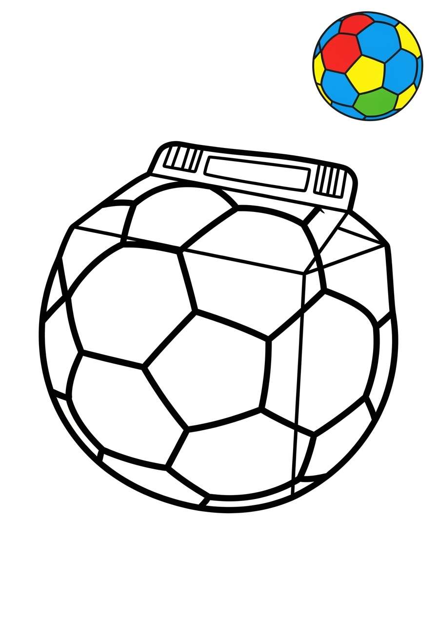 easy sports and activities Ball Sports soccer ball kids coloring page 1