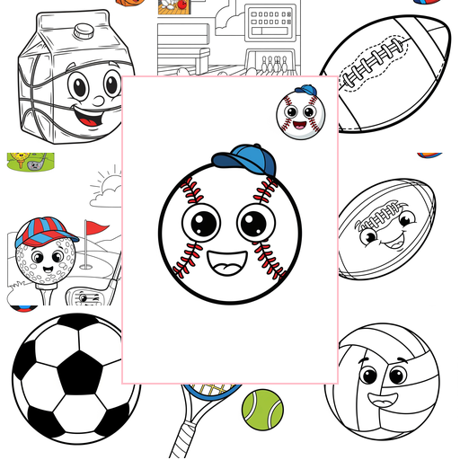 Easy Sports and Activities Ball Sports Coloring Sheets Collections Thumbnail