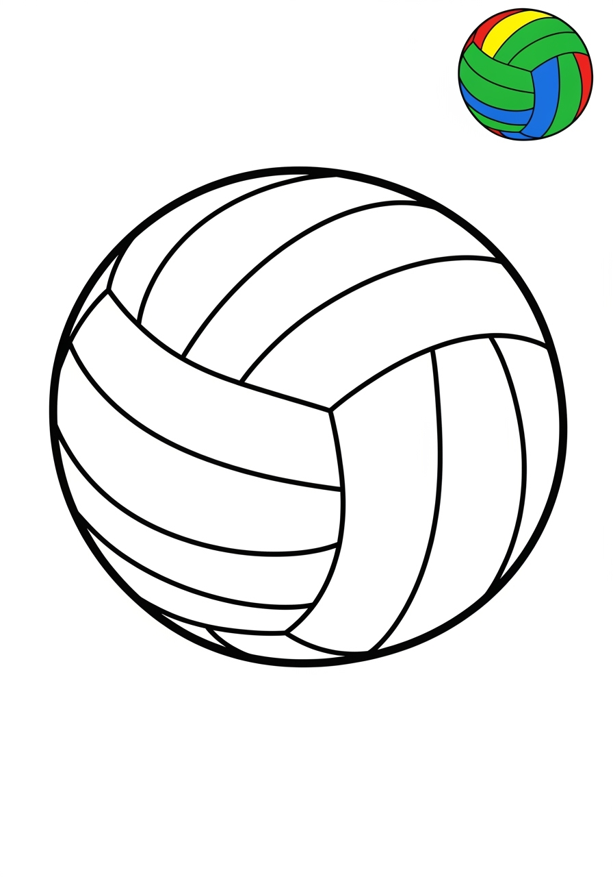 easy sports and activities Ball Sports volleyball kids coloring page 1