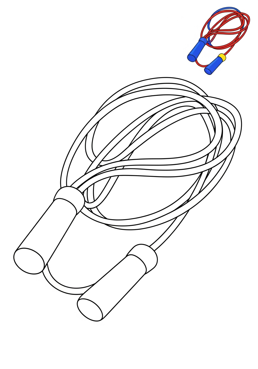 easy sports and activities Outdoor Activities jump rope kids coloring page 0