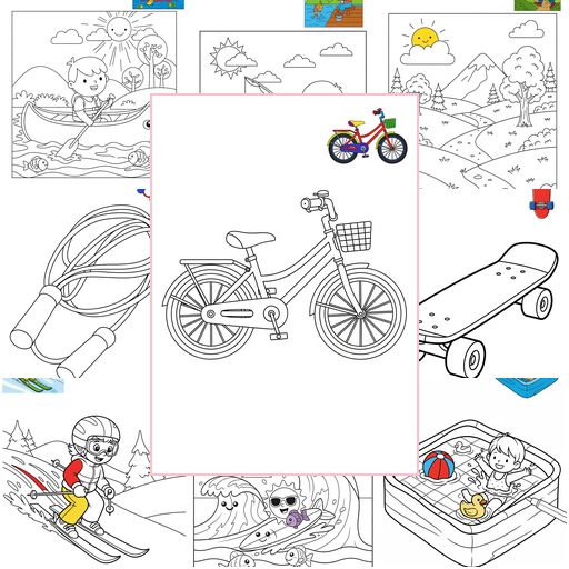 Easy Sports and Activities Outdoor Activities Coloring Sheets Collections Thumbnail