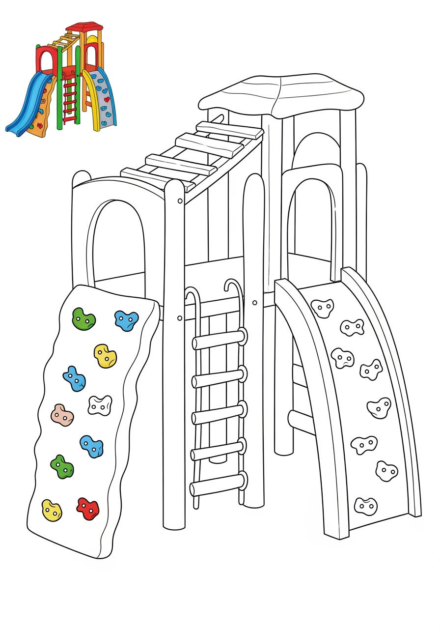easy sports and activities Other Games climbing kids coloring page 0