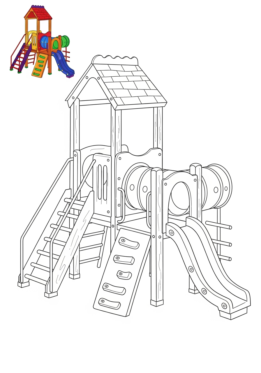 easy sports and activities Other Games climbing kids coloring page 1