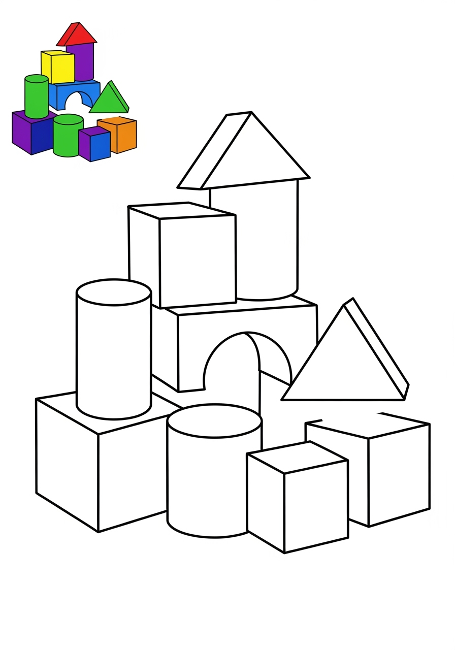 easy toys and games Classic Toys blocks kids coloring page 1