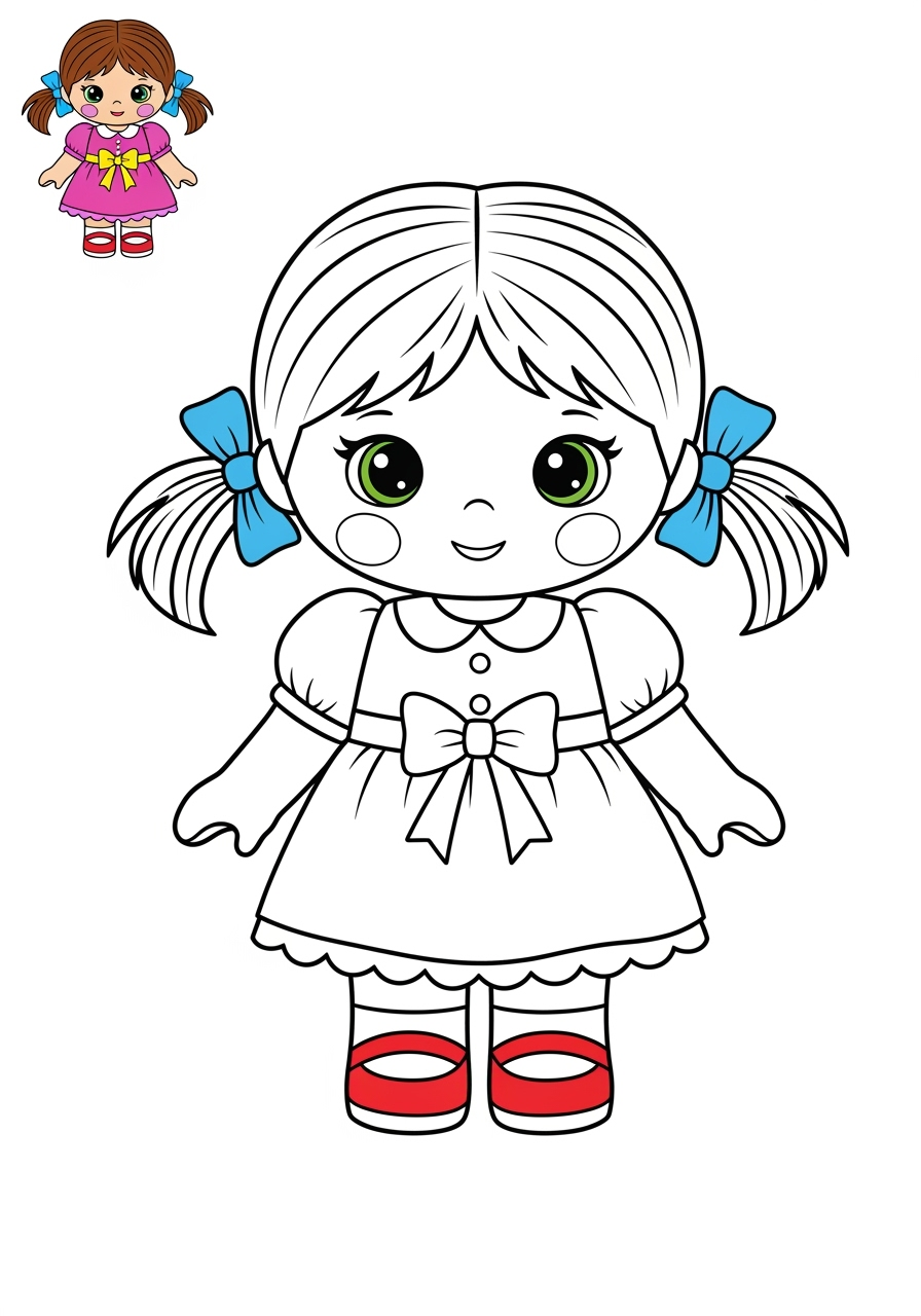 easy toys and games Classic Toys doll kids coloring page 1