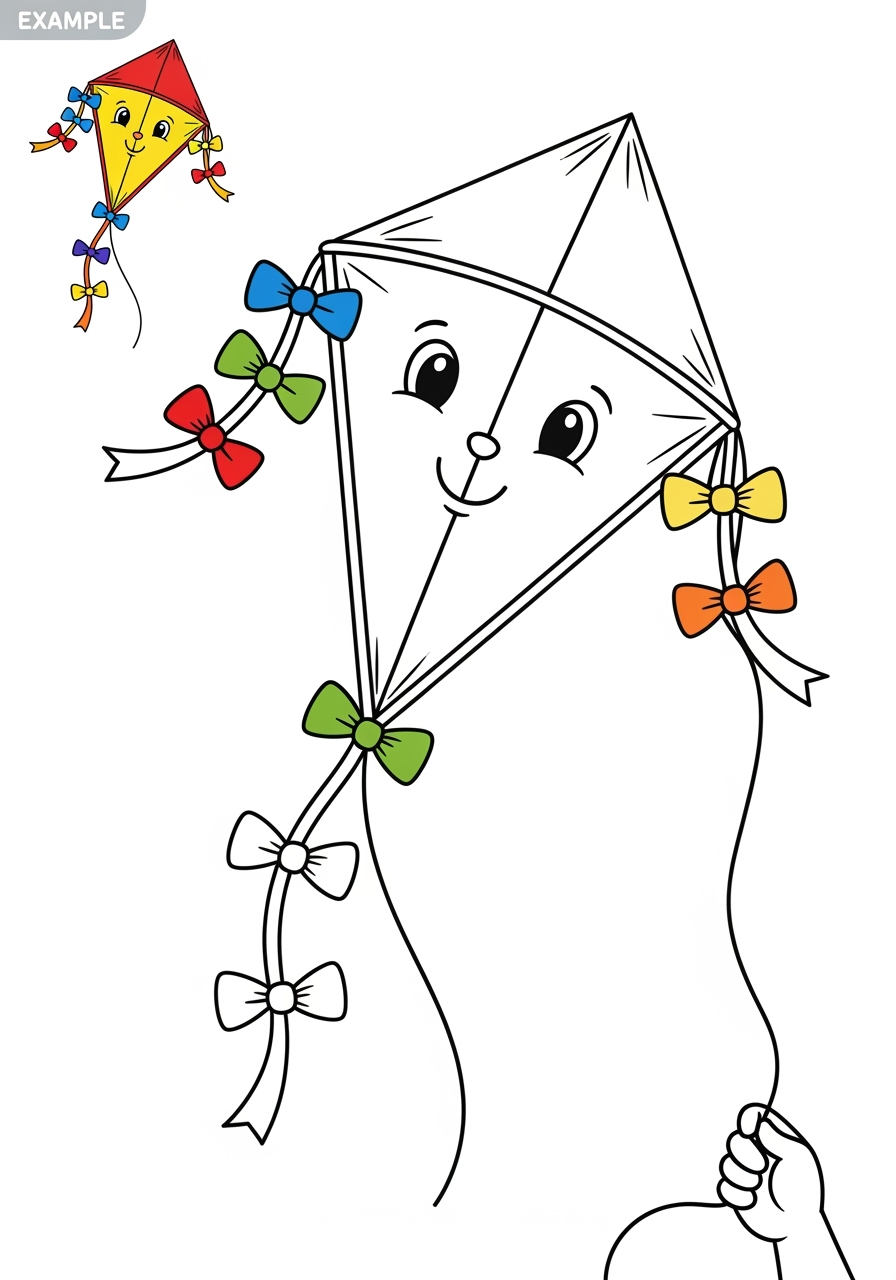 easy toys and games Classic Toys kite kids coloring page 0
