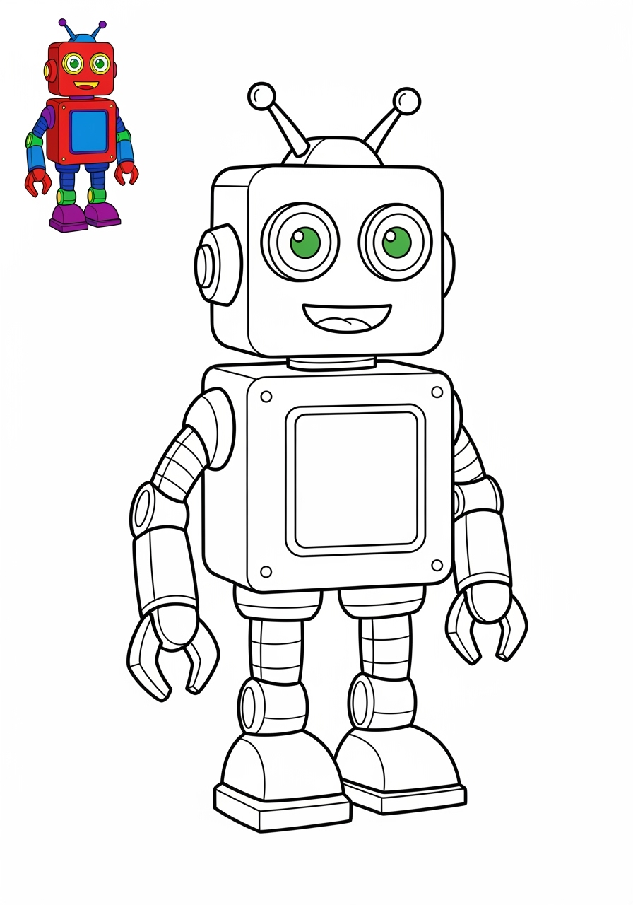 easy toys and games Classic Toys robot kids coloring page 0