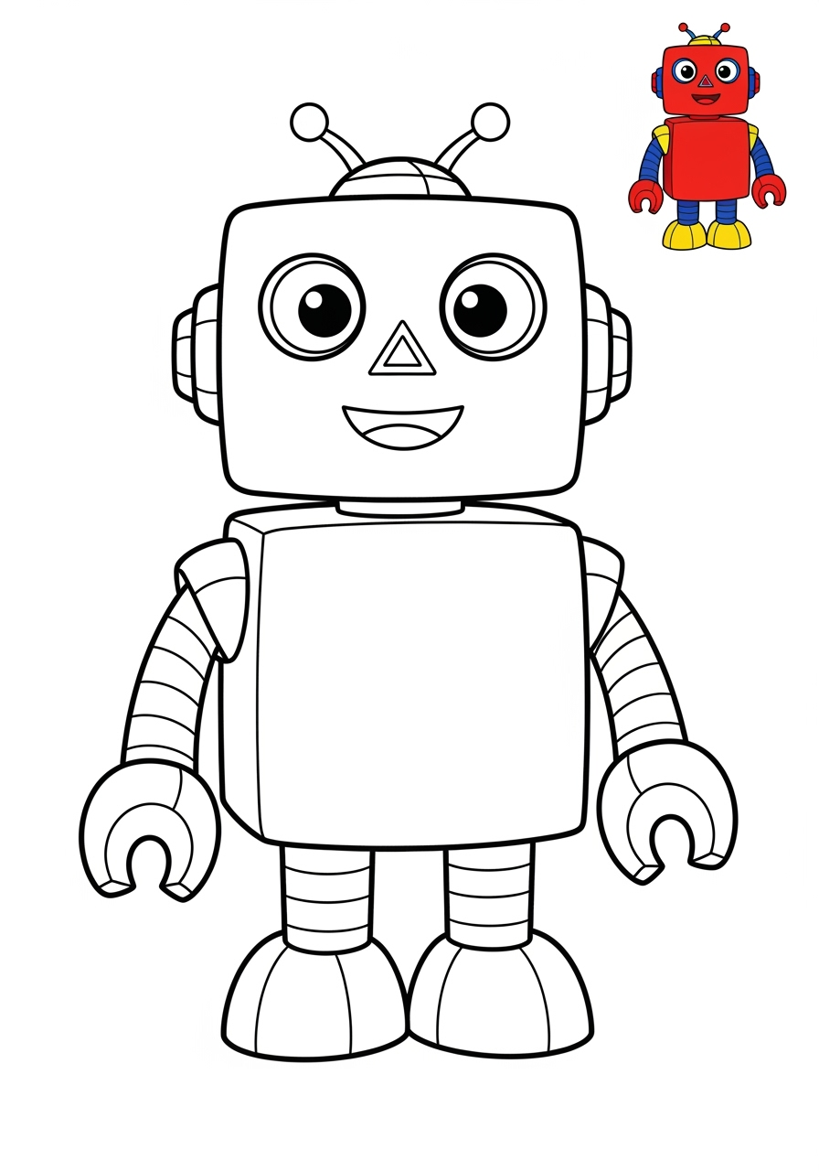 easy toys and games Classic Toys robot kids coloring page 1