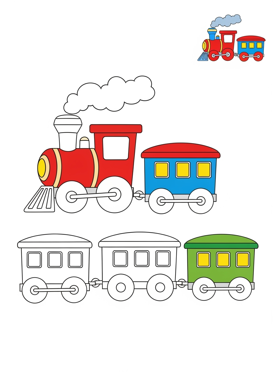 easy toys and games Classic Toys train toy kids coloring page 1
