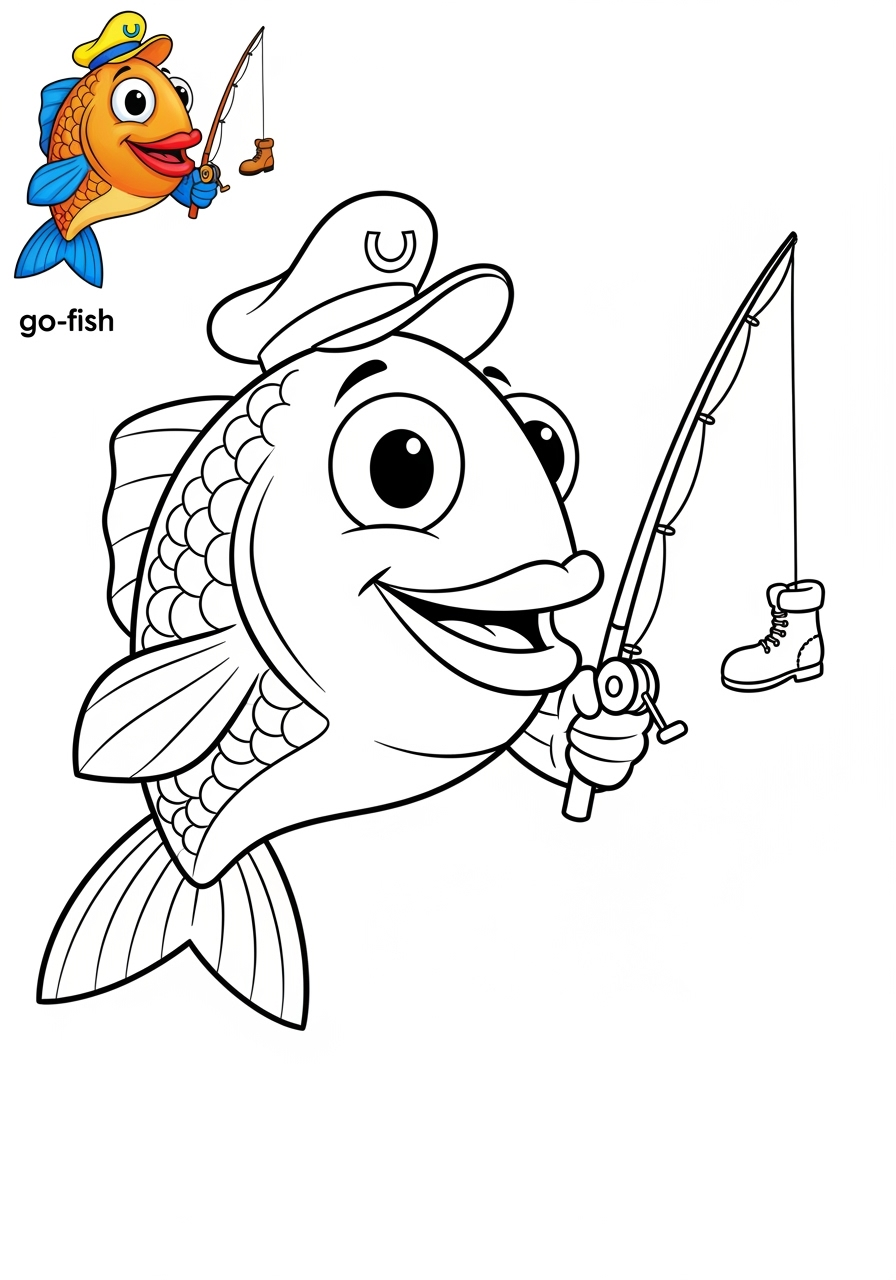 easy toys and games Board & Card Games go fish kids coloring page 0