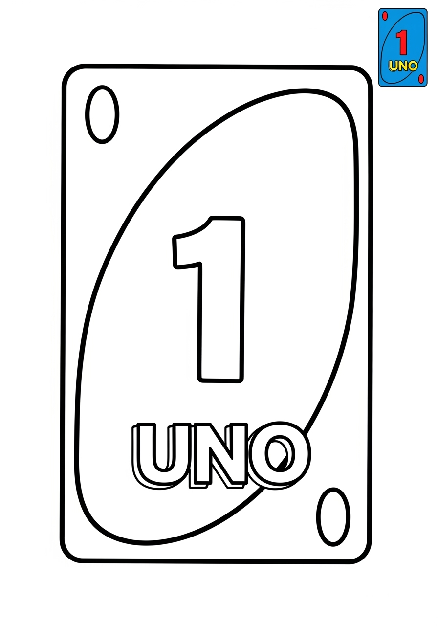 easy toys and games Board & Card Games uno kids coloring page 1