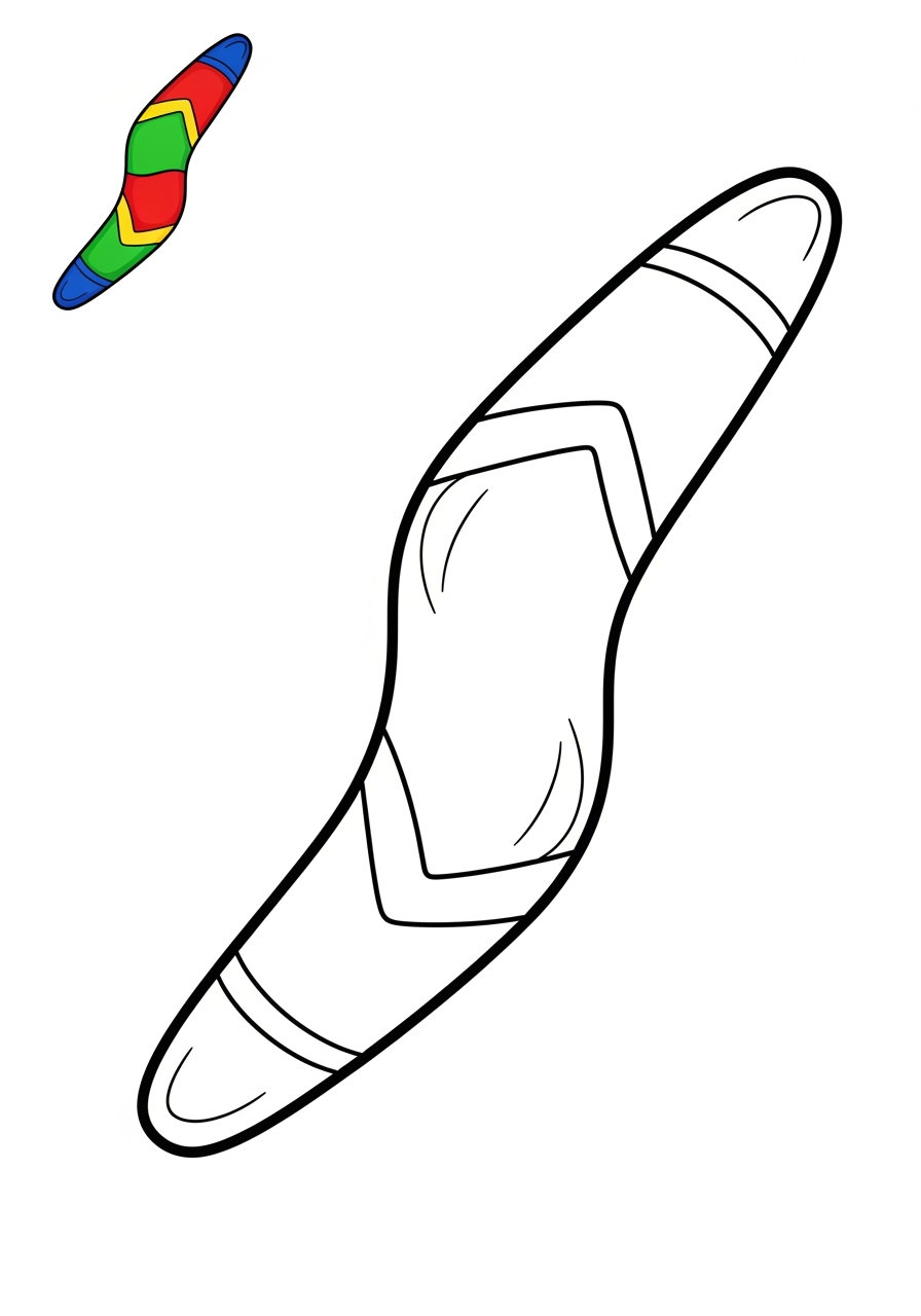 easy toys and games Outdoor Toys boomerang kids coloring page 1