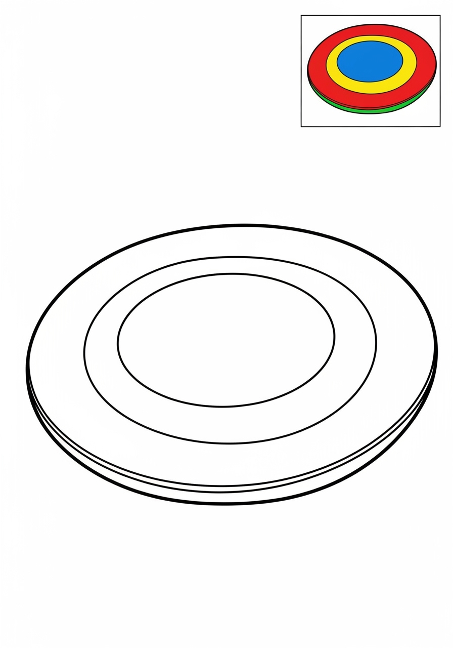 easy toys and games Outdoor Toys frisbee kids coloring page 1