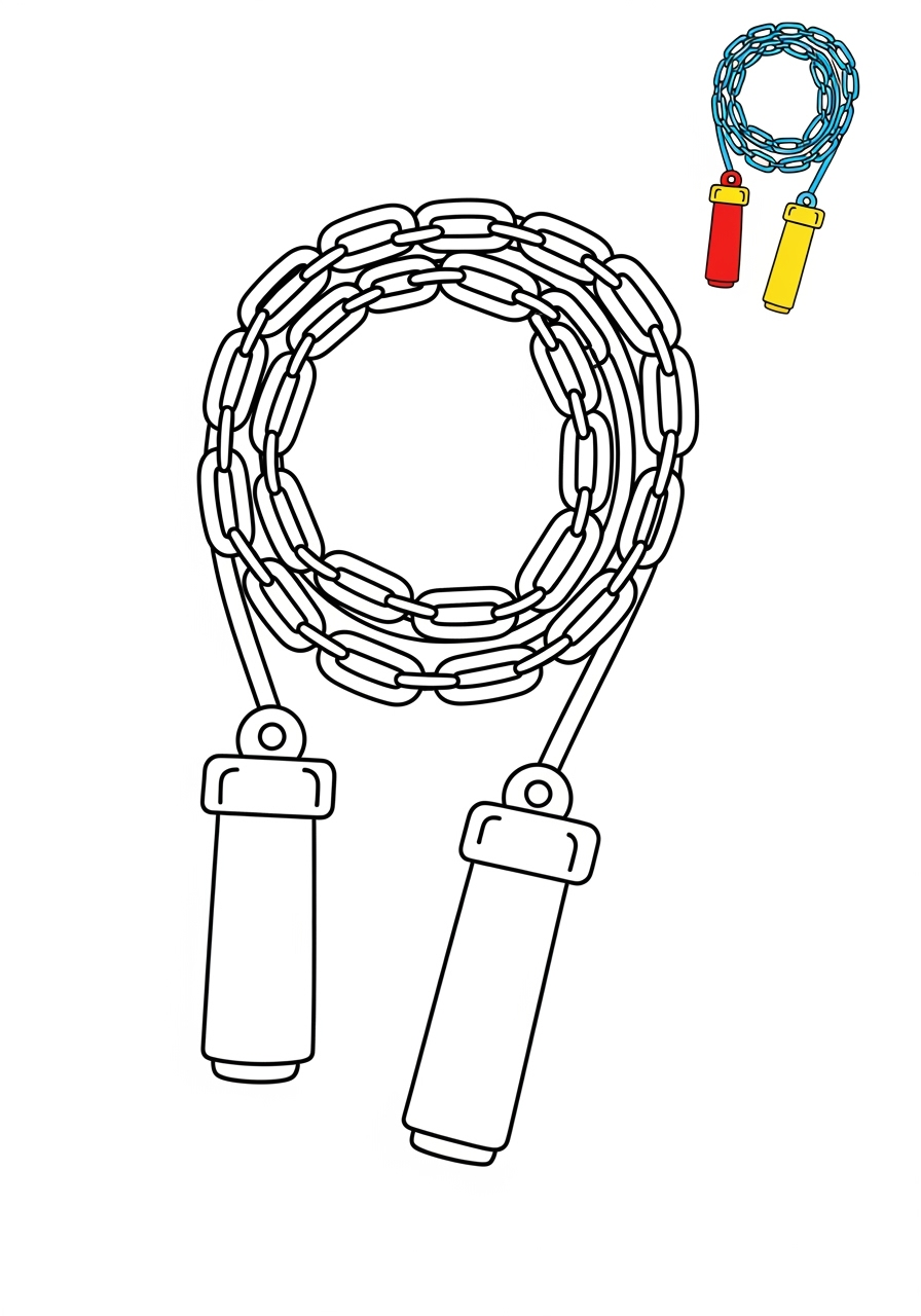 easy toys and games Outdoor Toys jump rope kids coloring page 1