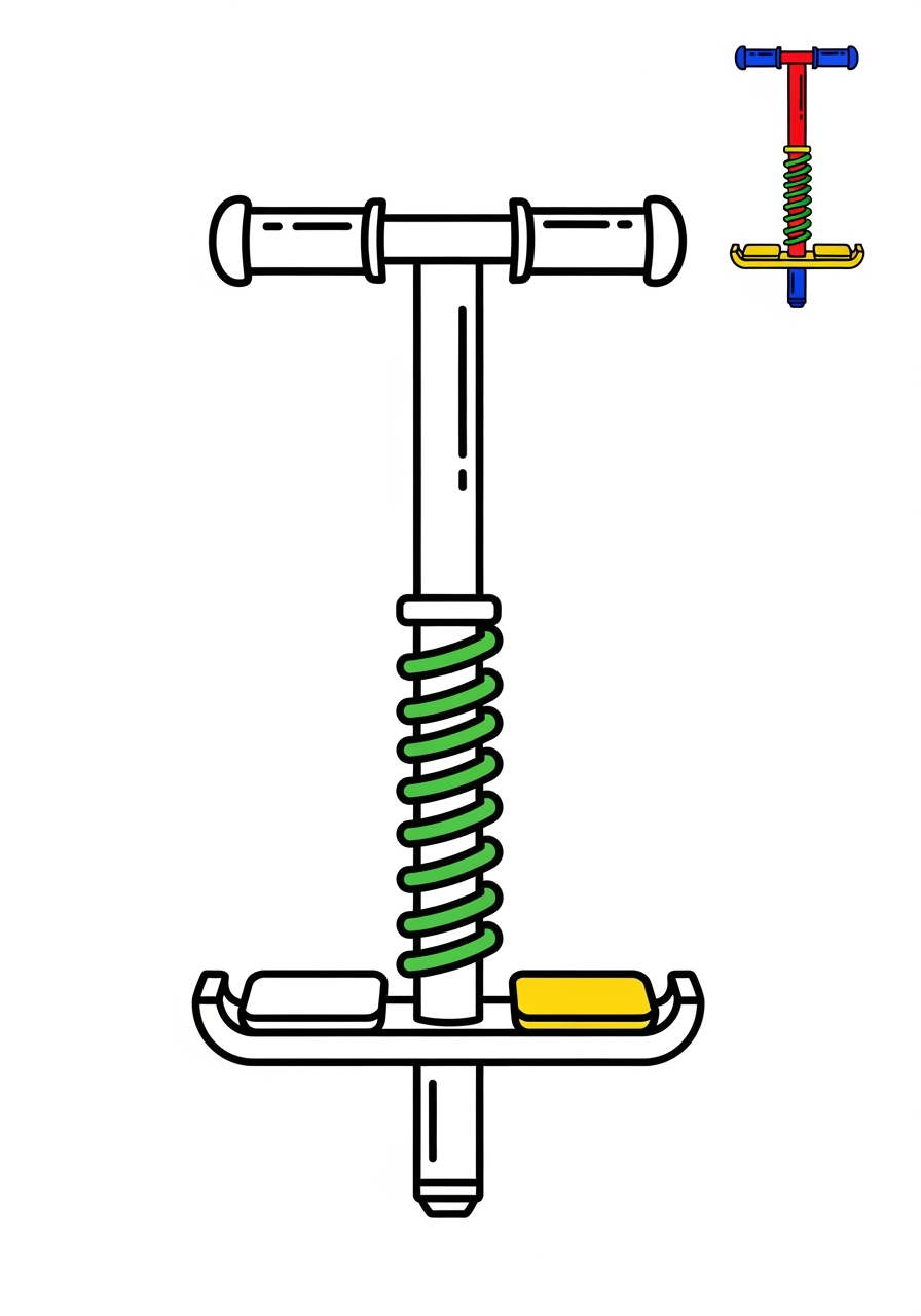 easy toys and games Outdoor Toys pogo stick kids coloring page 0