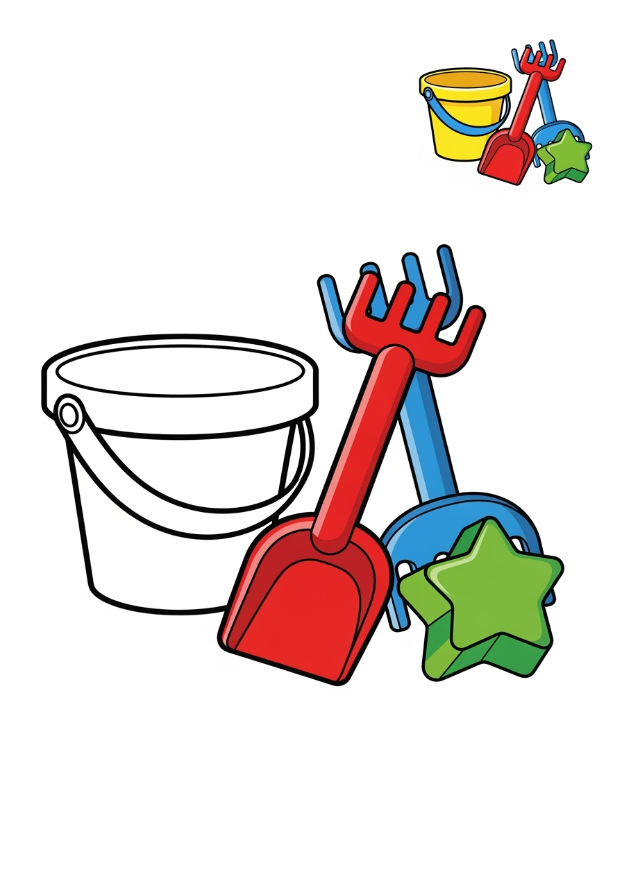 easy toys and games Outdoor Toys sand toy kids coloring page 0
