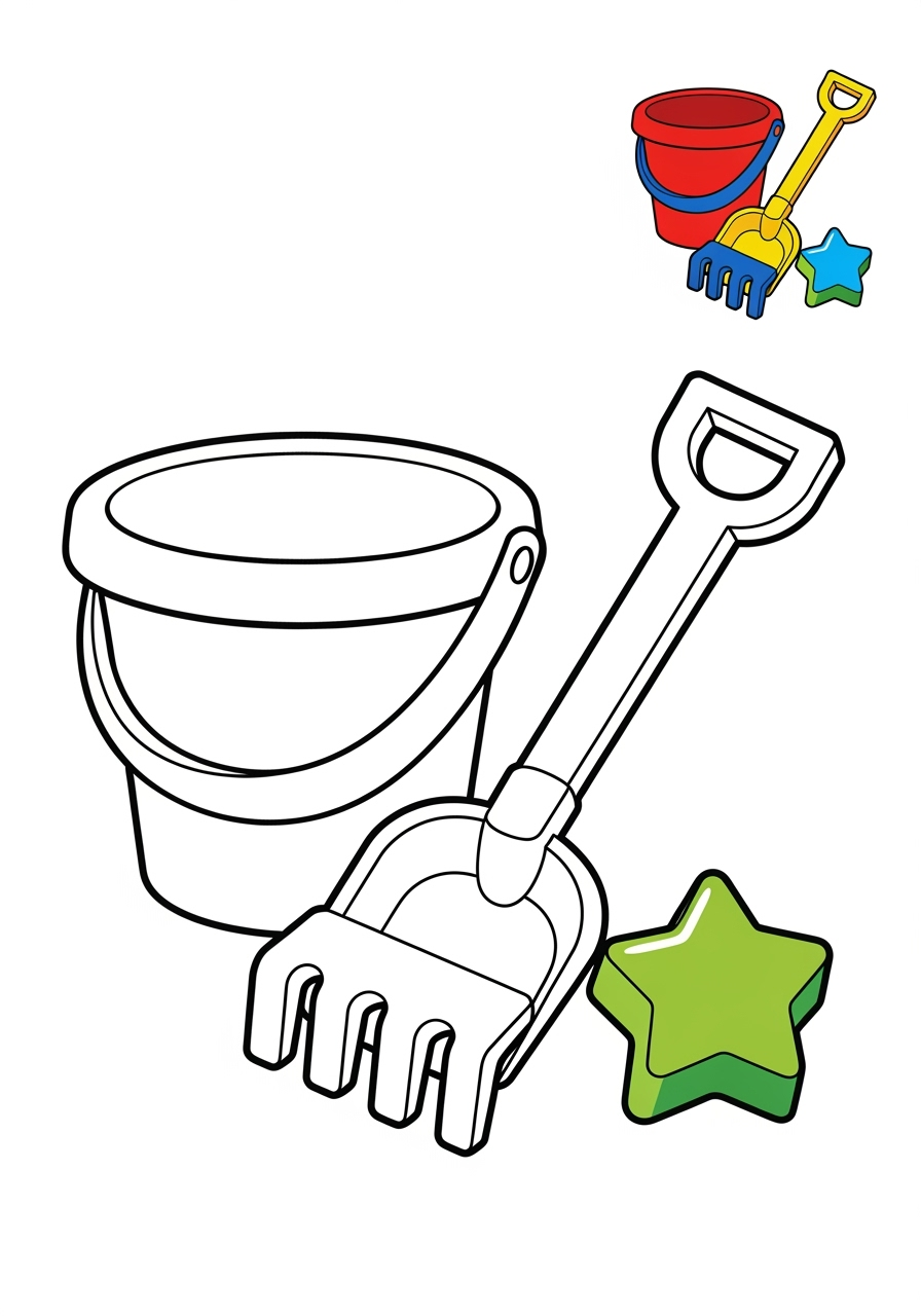 easy toys and games Outdoor Toys sand toy kids coloring page 1