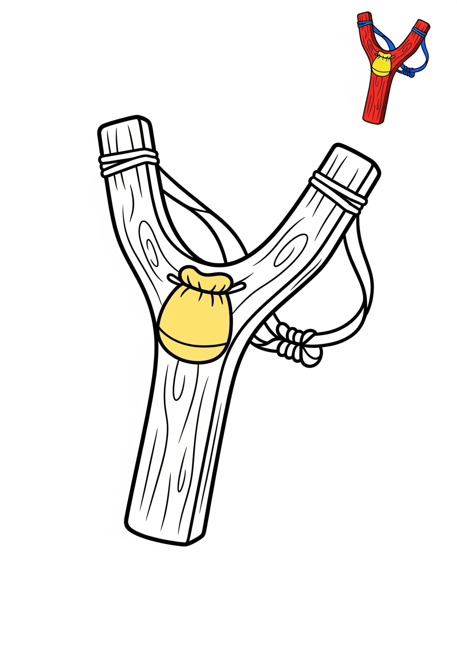 easy toys and games Outdoor Toys slingshot kids coloring page 0
