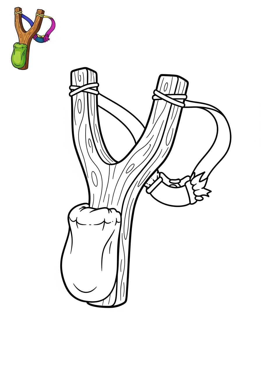 easy toys and games Outdoor Toys slingshot kids coloring page 1