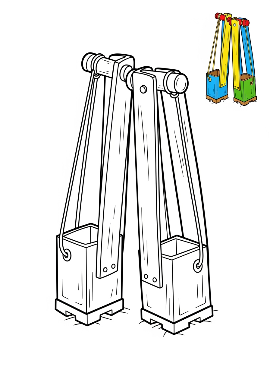easy toys and games Outdoor Toys stilts kids coloring page 0