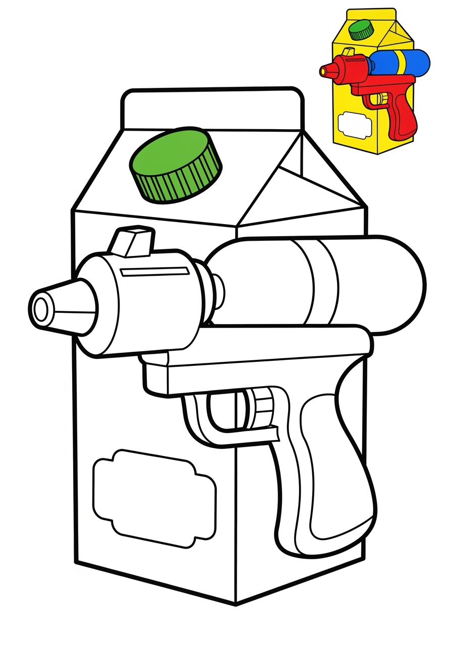 easy toys and games Outdoor Toys water gun kids coloring page 0
