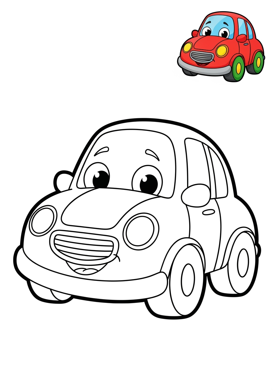 easy vehicles Cars & Trucks car kids coloring page 0