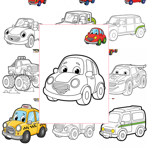 Easy Vehicles Cars & Trucks Coloring Sheets Collections Thumbnail