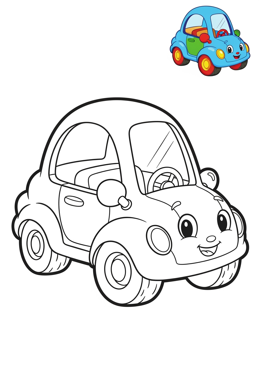 easy vehicles Fantasy Vehicles cloud car kids coloring page 0
