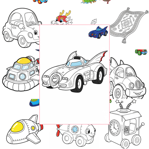 Easy Vehicles Fantasy Vehicles Coloring Sheets Collections Thumbnail