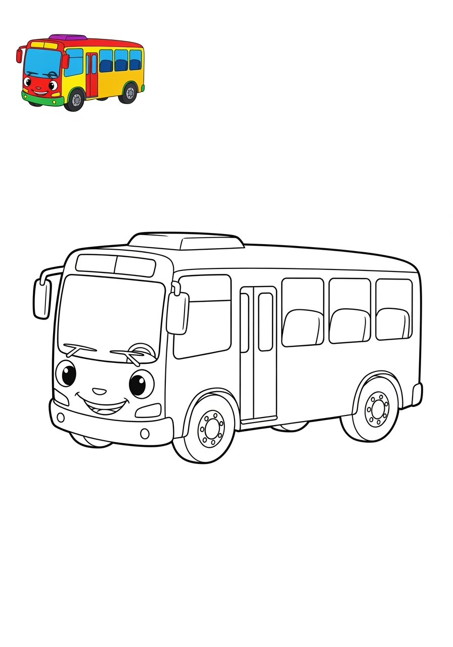 easy vehicles 대중교통 articulated bus kids coloring page 0