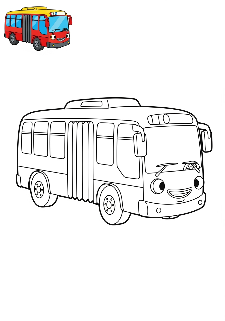easy vehicles 대중교통 articulated bus kids coloring page 1