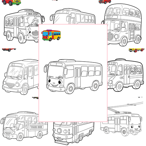 Easy Vehicles Public Transport Coloring Sheets Collections Thumbnail