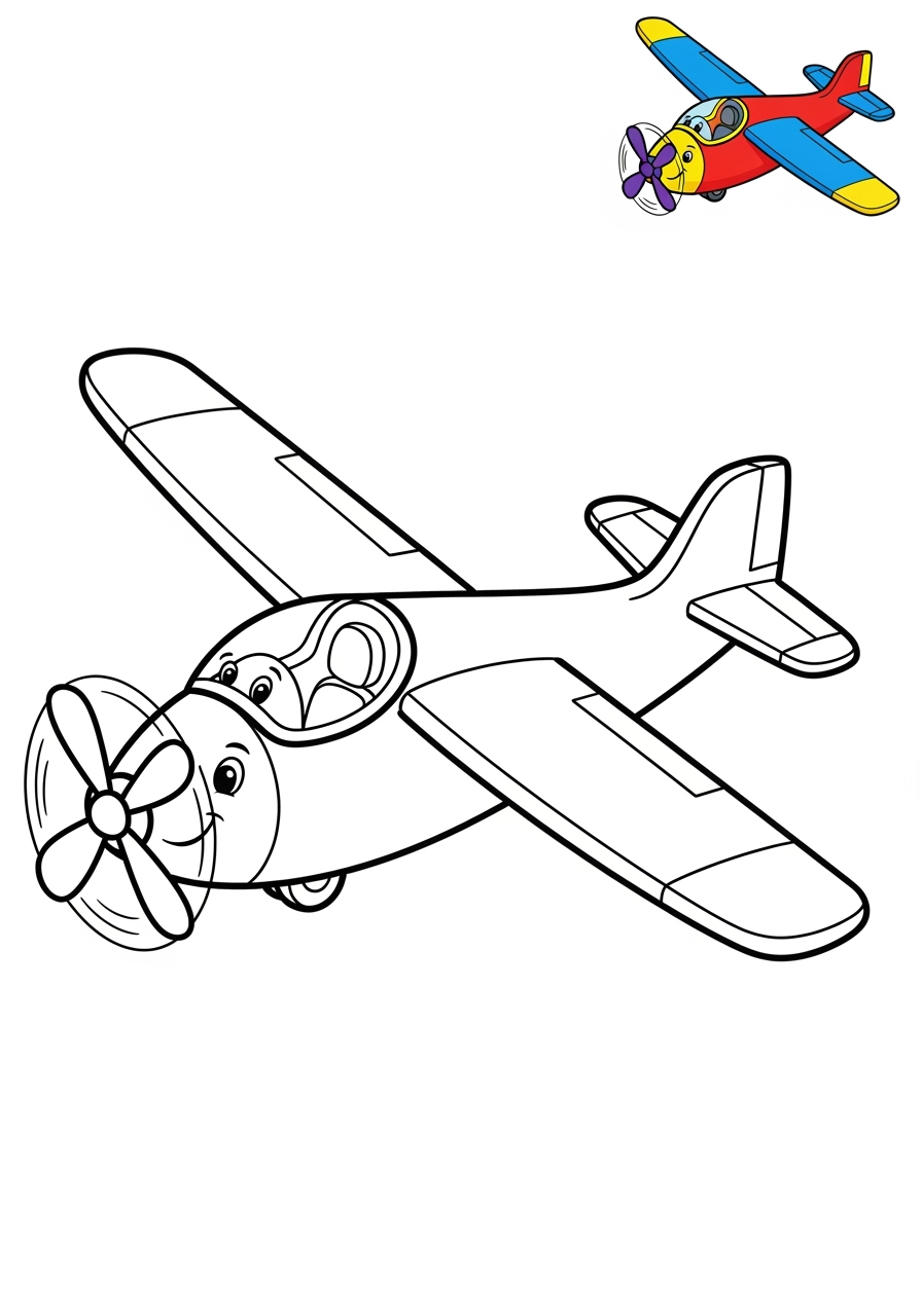 easy vehicles Air Transport glider kids coloring page 0