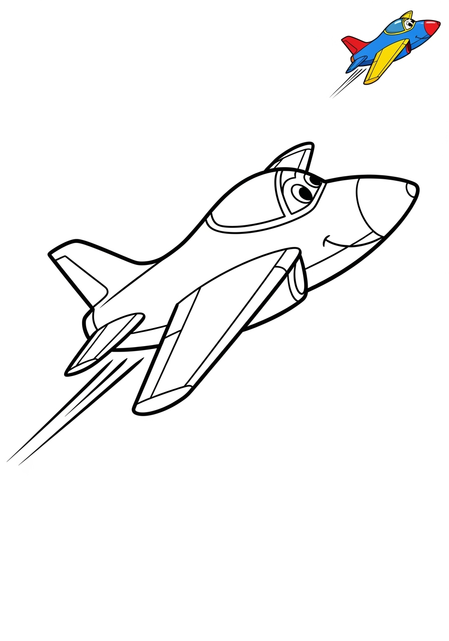 easy vehicles Air Transport jet kids coloring page 0