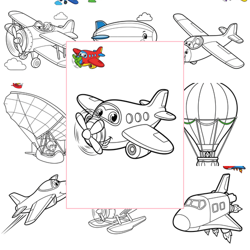 Easy Vehicles Air Transport Coloring Sheets Collections Thumbnail