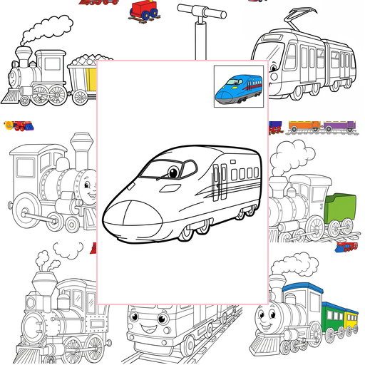 Easy Vehicles Rail Transport Coloring Sheets Collections Thumbnail