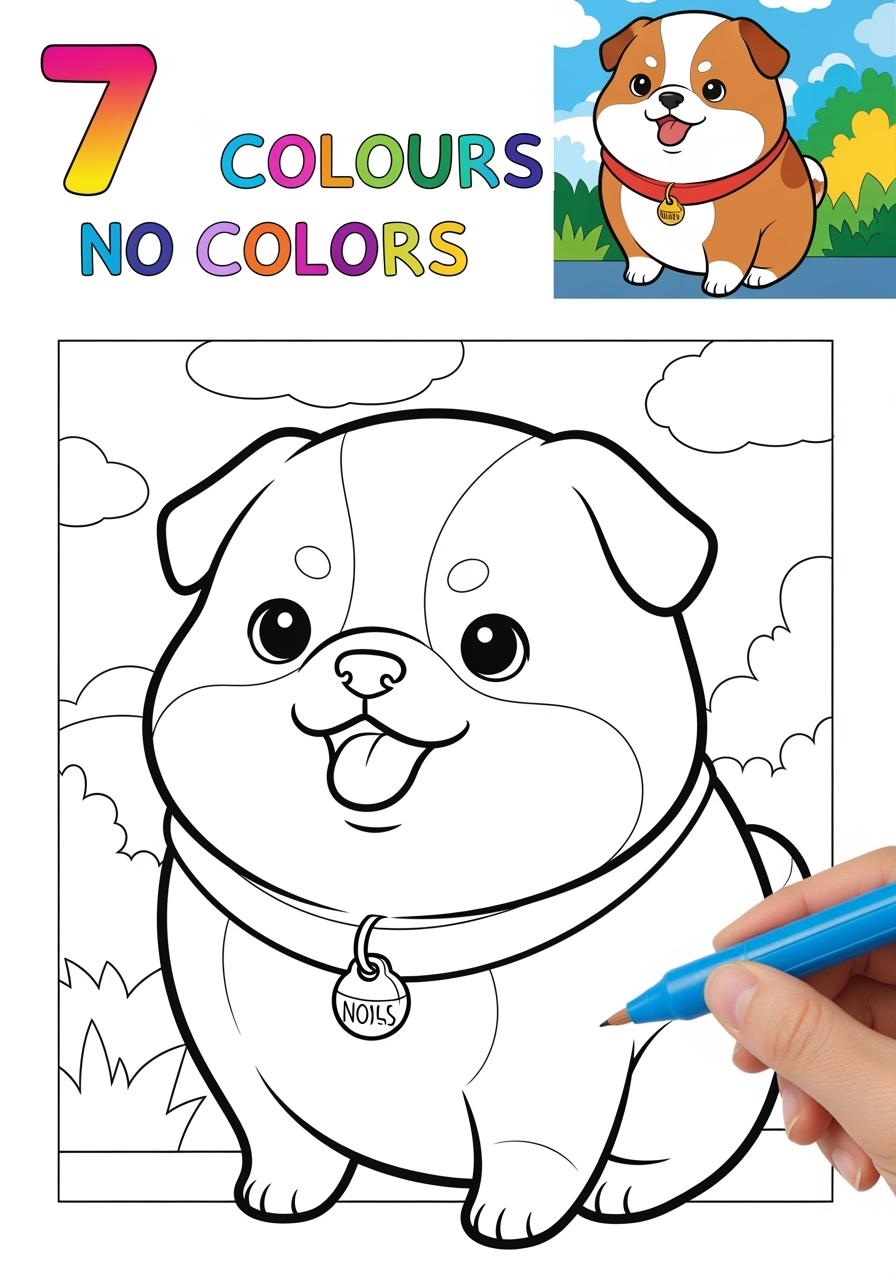medium animals Mammals (Common) dog kids coloring page 0