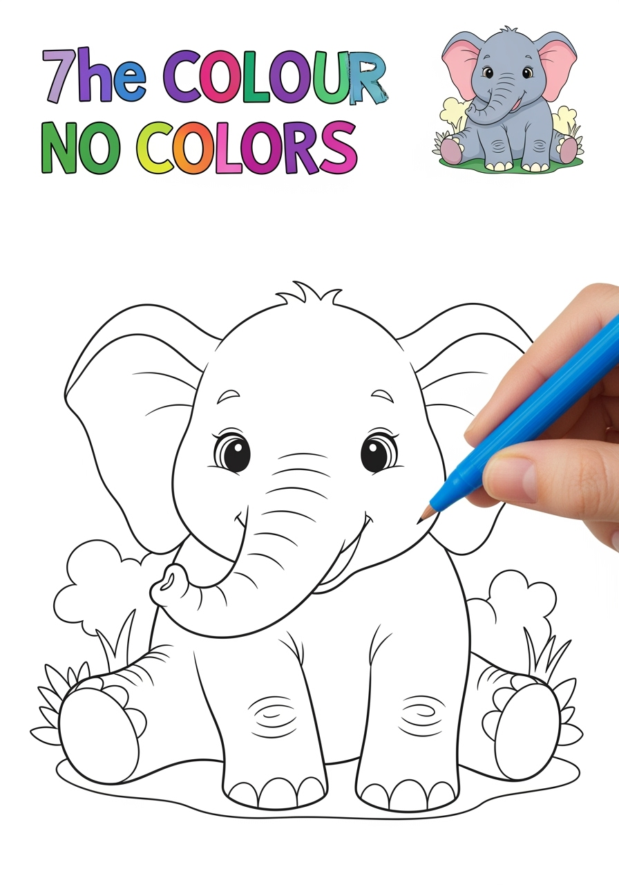 medium animals Mammals (Common) elephant kids coloring page 0