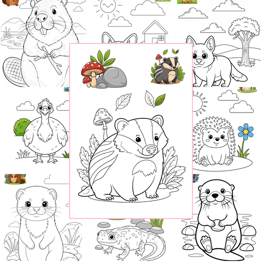 Medium Animals Miscellaneous & Less Common Coloring Sheets Collections Thumbnail