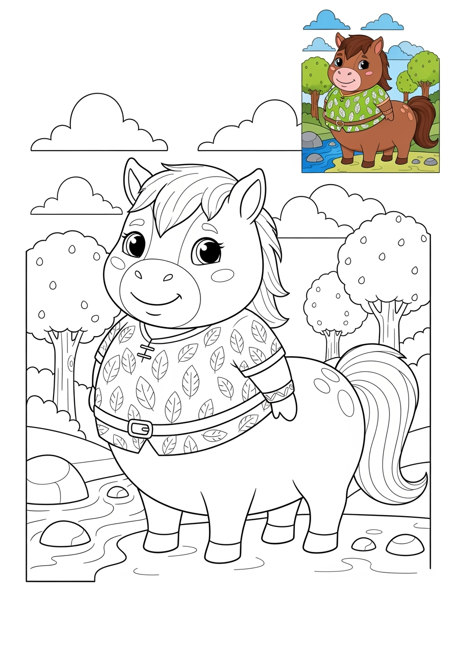 medium animals 伝説の生き物 centaur kids coloring page 1