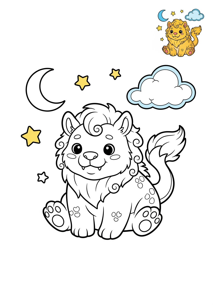 medium animals 伝説の生き物 fenrir kids coloring page 1