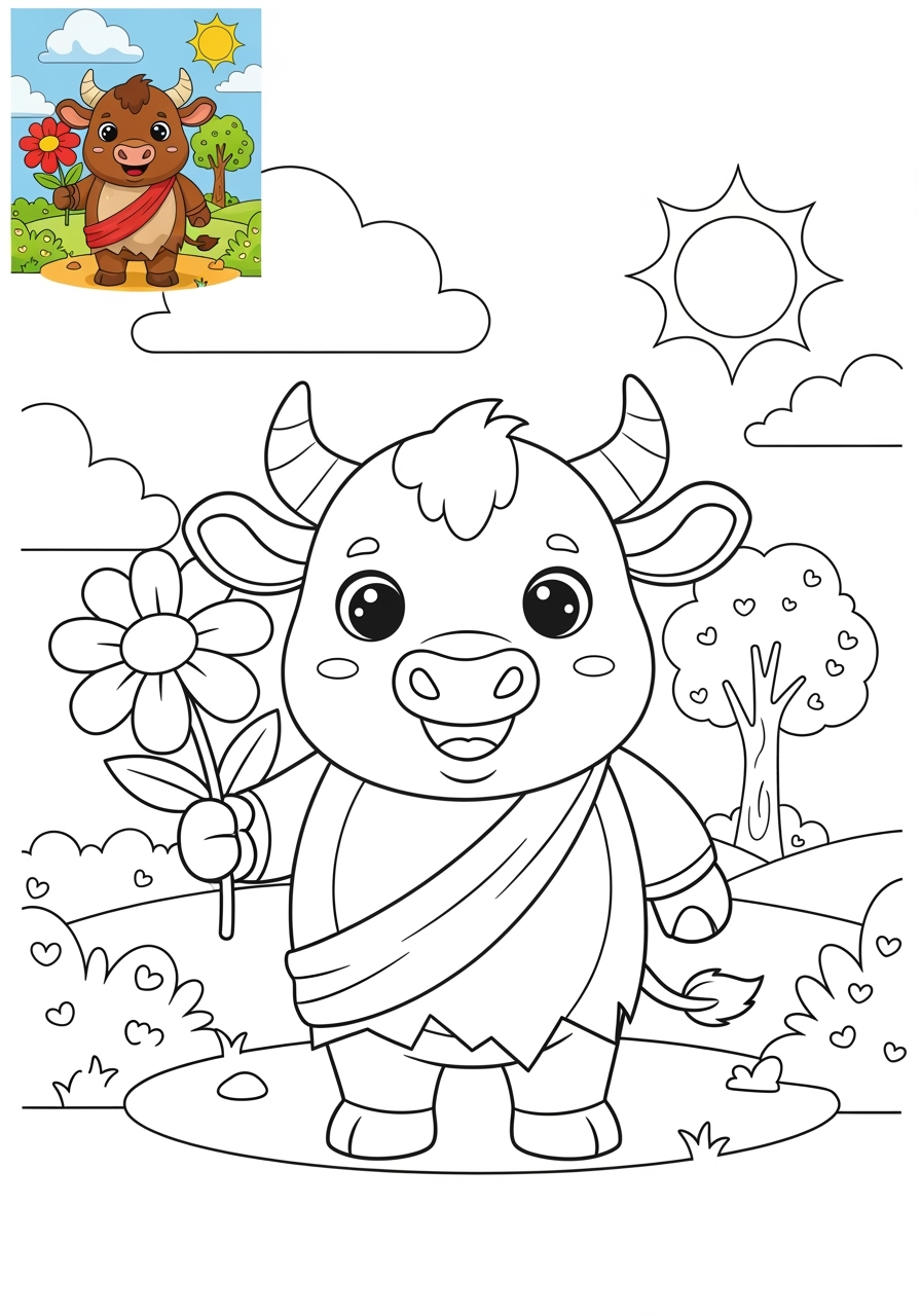 medium animals 伝説の生き物 minotaur kids coloring page 0