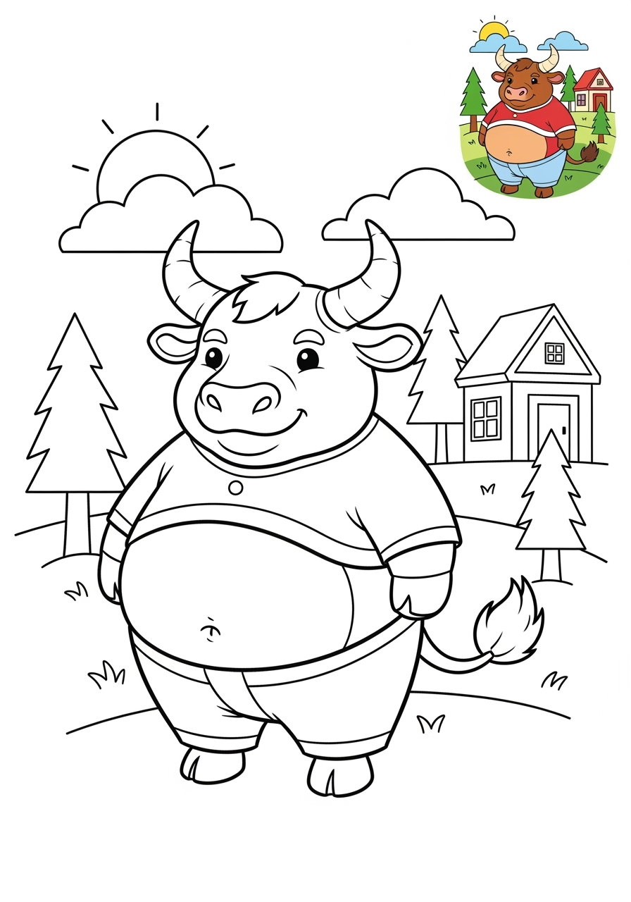 medium animals 伝説の生き物 minotaur kids coloring page 1