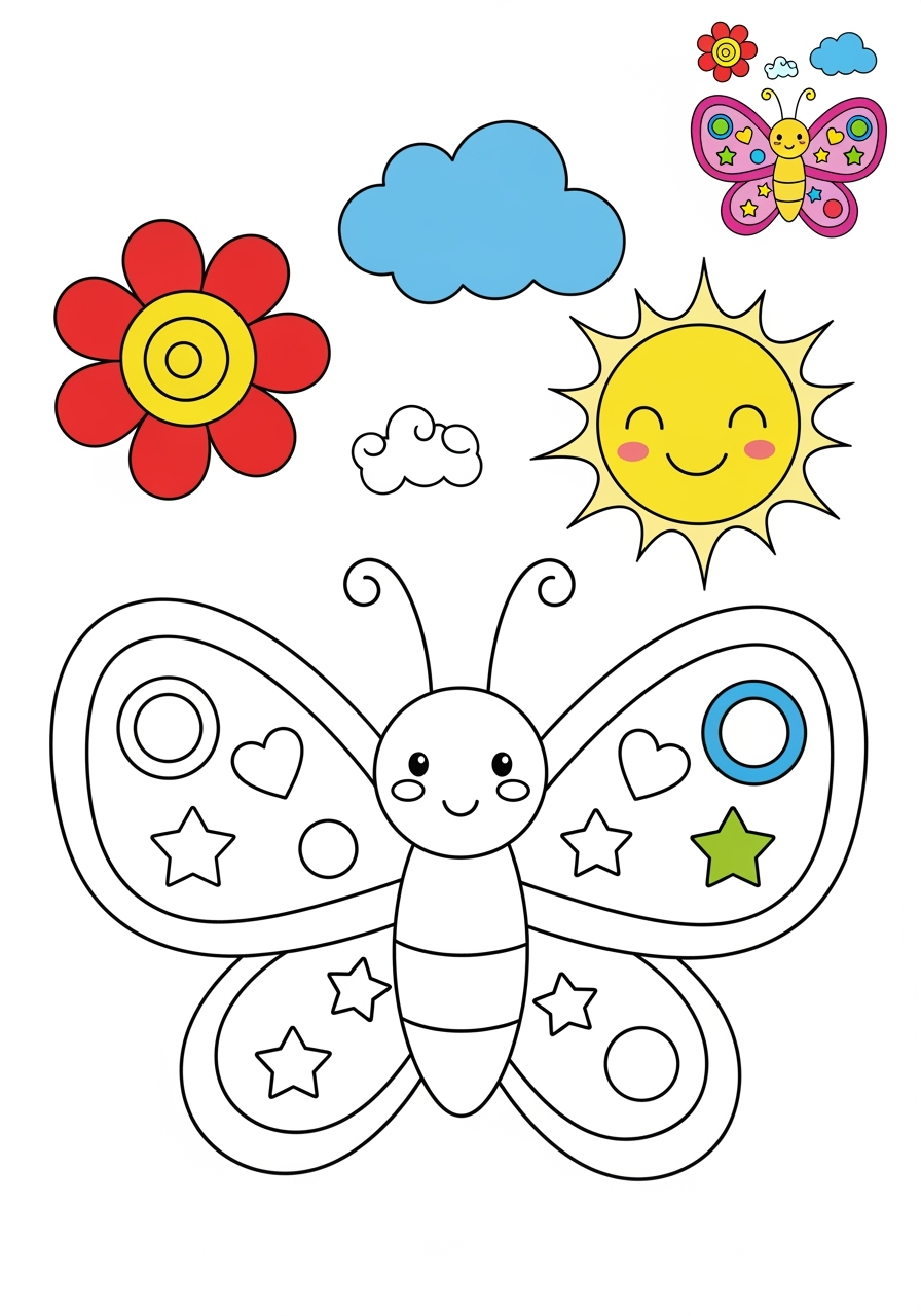 medium animals Popular Animals for Kids butterfly kids coloring page 0
