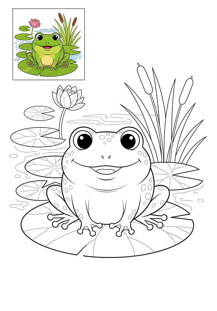 medium animals Popular Animals for Kids frog kids coloring page 0